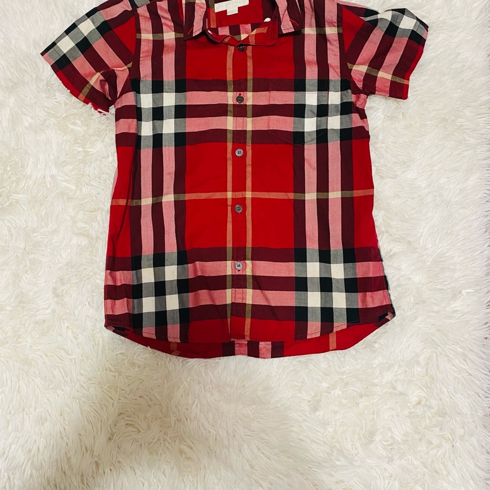 Burberry Boys Red Plaid Shirt